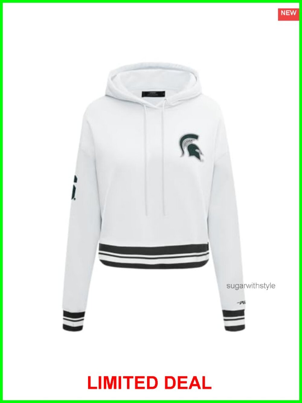 Cropped Pullover Hoodie Brushed Back French Terry NCAA College